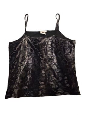 M.STUDIO Y2K Black Metallic Cheetah Print Tank Top